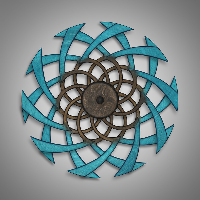 Kinetic Sculpture Flow Outer Turquoise by Ryan Kvande