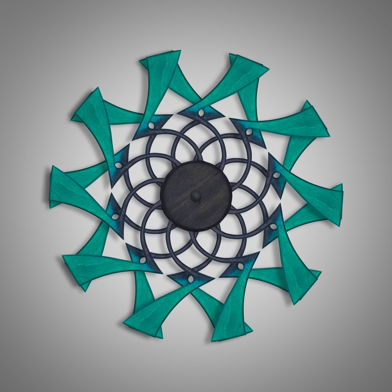 Kinetic Sculpture Flux Outer Turquoise by Ryan Kvande