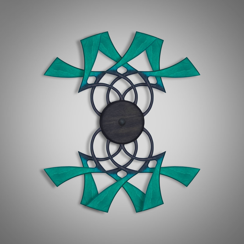 Kinetic Sculpture Hypnotic Outer Turquoise by Ryan Kvande