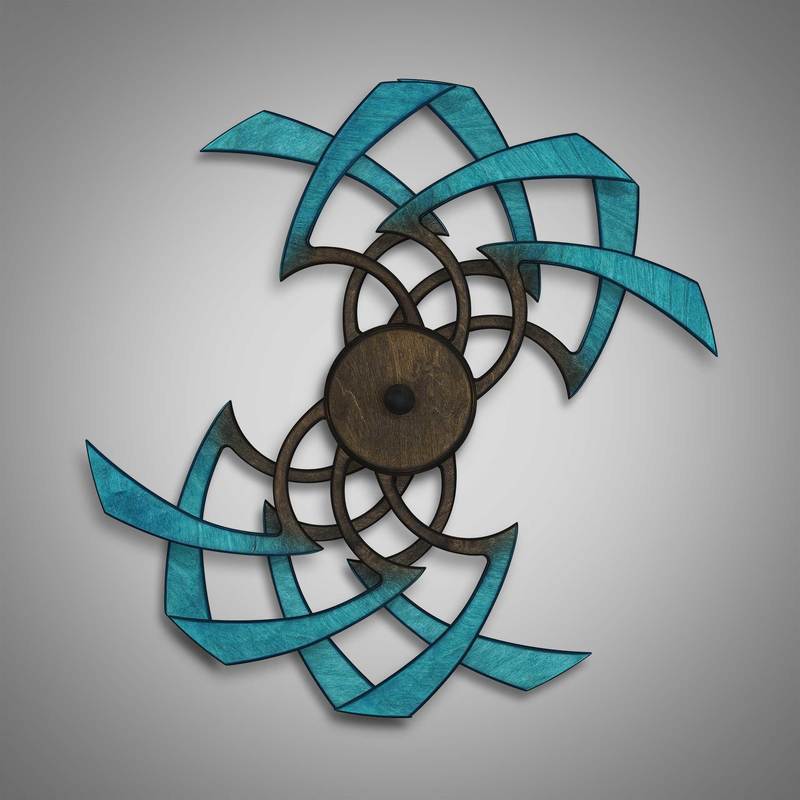 Kinetic Sculpture Echo Outer Turquoise by Ryan Kvande