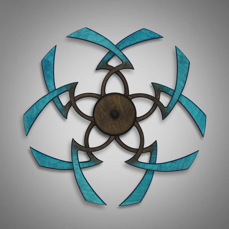 Kinetic Sculpture Flower Outer Turquoise by Ryan Kvande