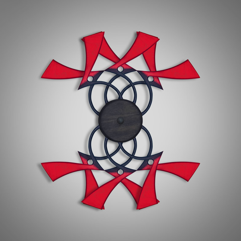 Kinetic Sculpture Hypnotic Outer Red by Ryan Kvande